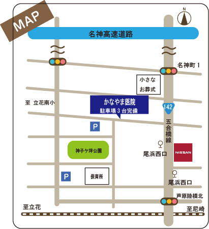金山医院への地図